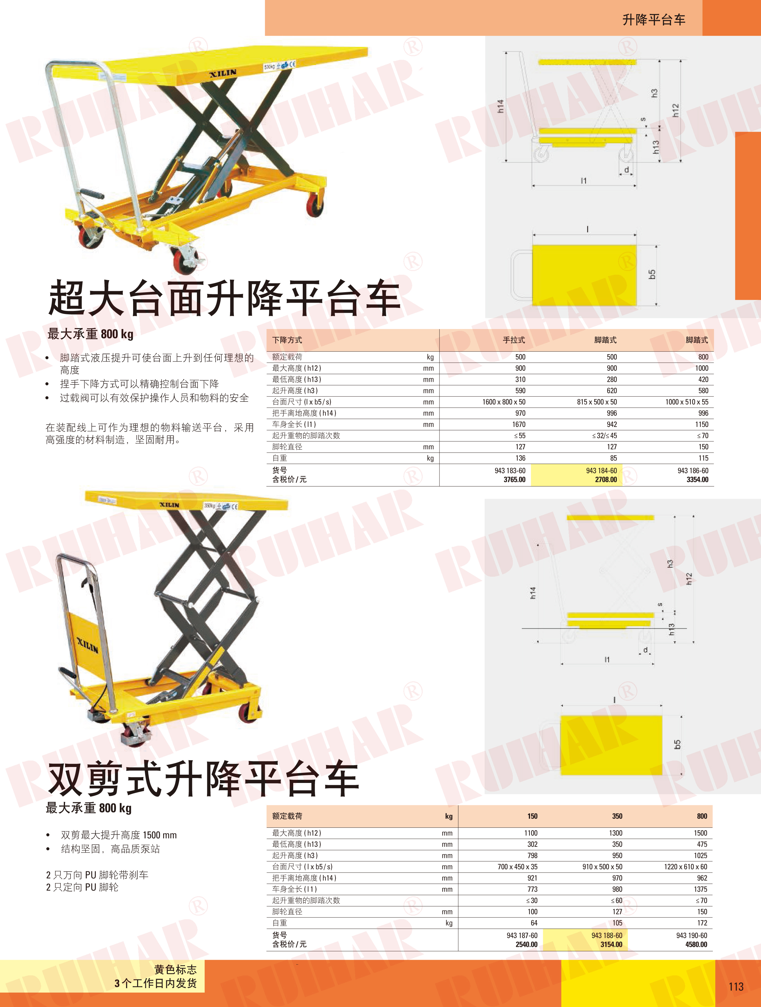 超大臺(tái)面升降平臺(tái)車
