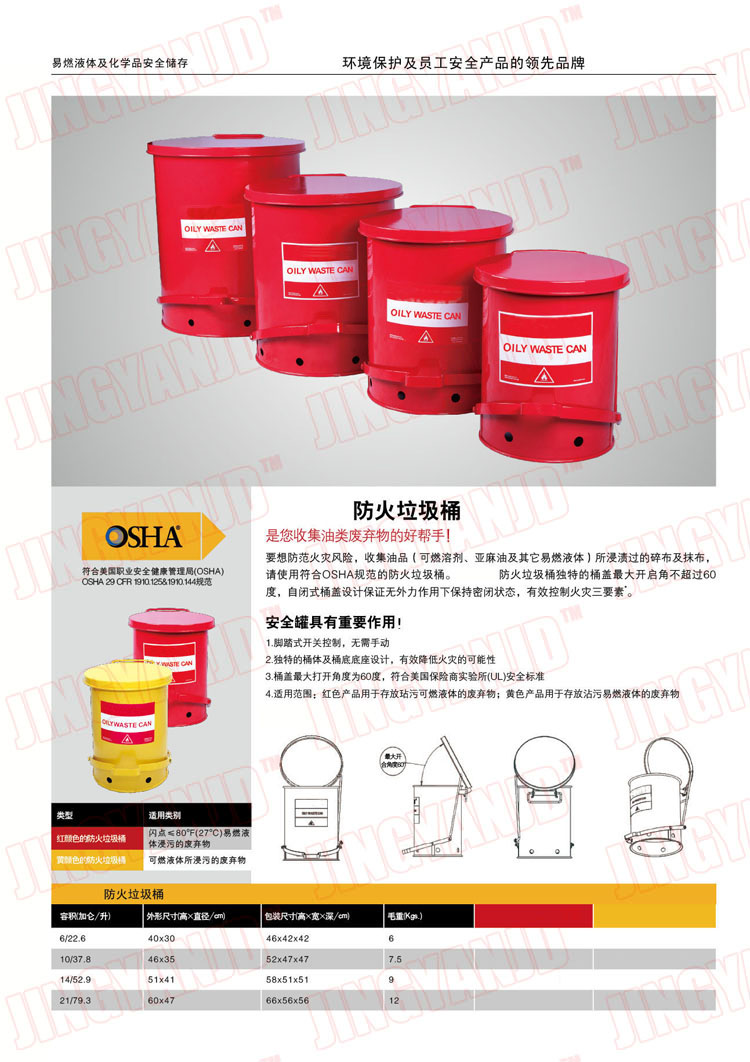 防火垃圾桶，化學(xué)品垃圾桶，油漬廢棄物回收桶