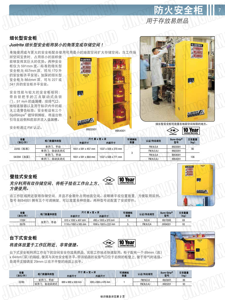 美國杰斯瑞特，防火安全柜，justrite防火柜，justrite安全柜，防爆柜justrite