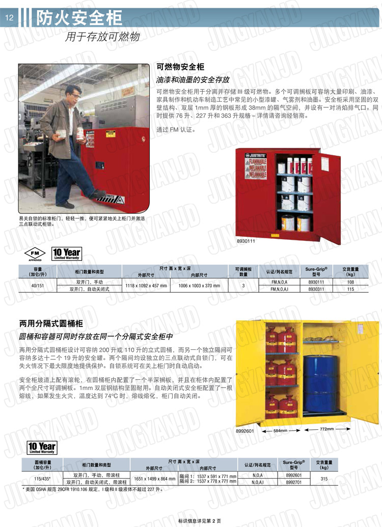 美國杰斯瑞特，防火安全柜，justrite防火柜，justrite安全柜，防爆柜justrite