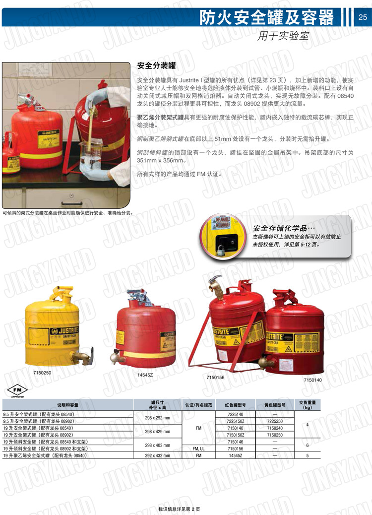 JUSTRITE，美國(guó)杰斯瑞特，justriteI型安全罐,柴油汽油存放罐，酒精松香水安全存儲(chǔ)罐，防火安全罐，防爆安全罐