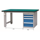 重型工作臺(tái)帶四抽底柜(40mm復(fù)合臺(tái)面)，E-XBG2175(G)